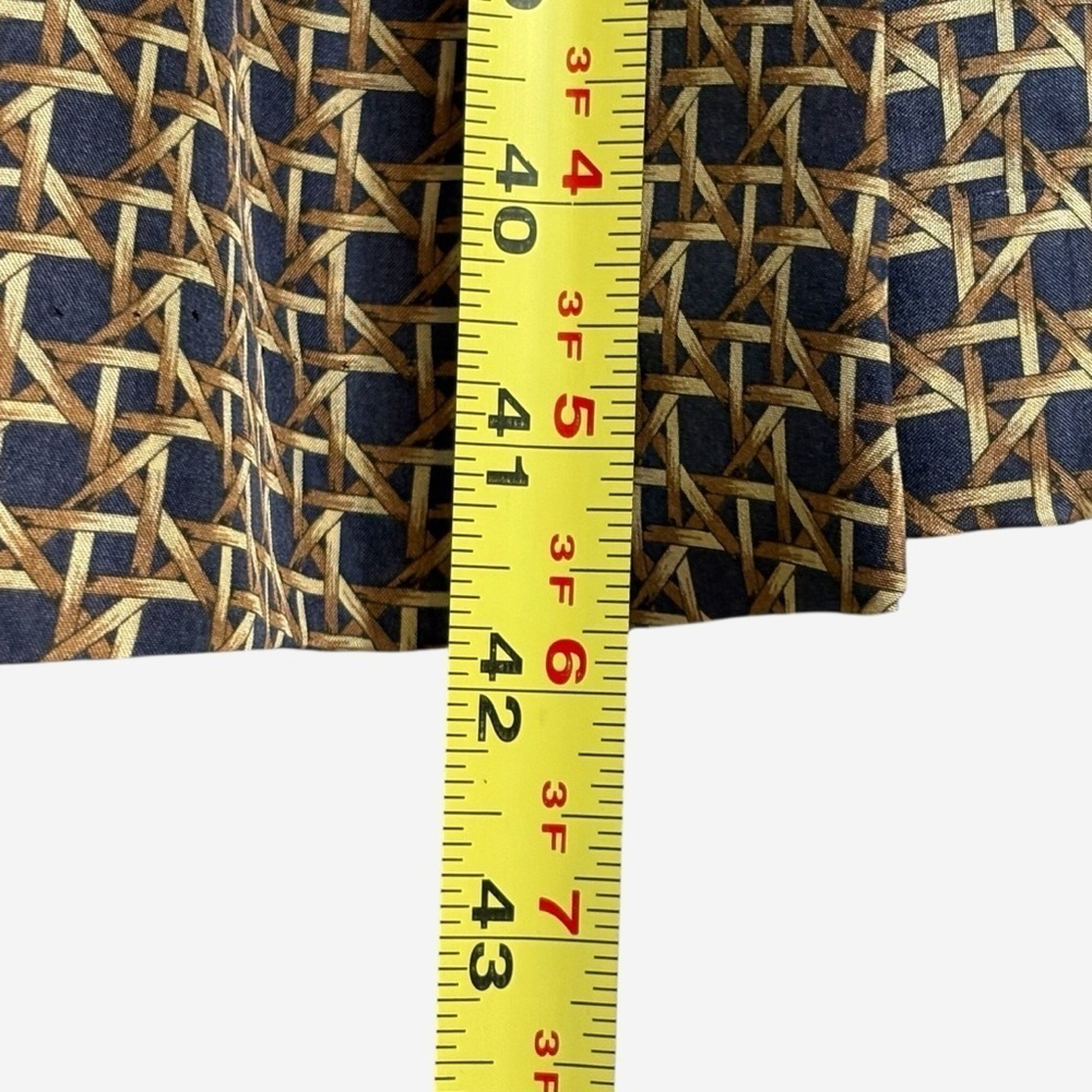 Brooks Brothers Pure Silk Rattan Geometric Print Dress Size 4 Silk Lined Belted - Picture 10 of 13